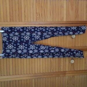 Legging Army Navy White Snowflake Buttery Soft Double Brushed Leggings PS 14-20